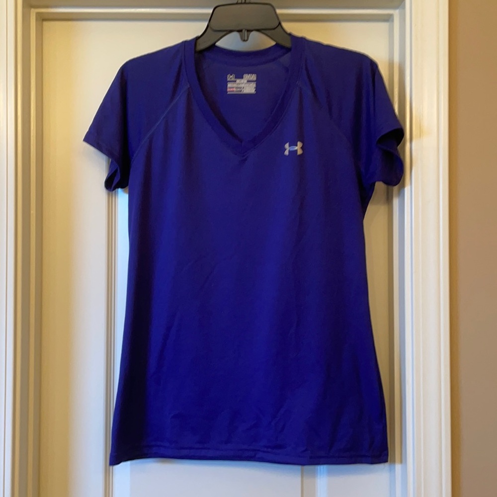Under Armour Women's Short Sleeve V-Neck Tee - Royal Blue